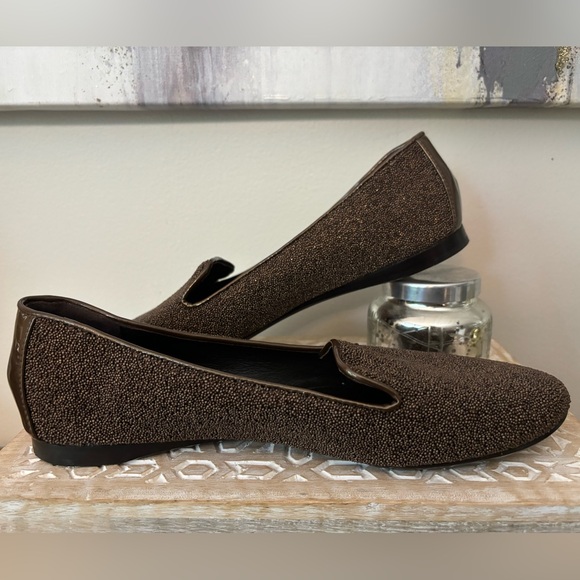 DONALD PLINER | DP Brown Beaded Flats Size 9 - Picture 9 of 14